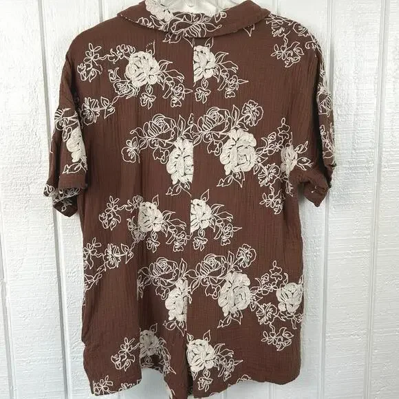 Fashion Nova Floral Romper Brown Boho Vacation Resort Wear Shorts Romper XS - Picture 9 of 10